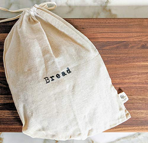 Set of 2 Extra Large Farmhouse Natural Linen 12"x15" Artisan Boule Bread Bags, Reusable Drawstring Bag for Homemade Bread Storage, Perfect for Bakers, House Warming, Reusable Food Storage