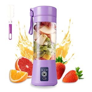 electric usb juicer blender portable juicer cup 380ml water bottle juicer machine with 6 blades, 2000mah rechargable battery