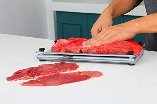 Ultimate Stainless Steel Beef Jerky Maker Slicer Cutting Board With Beginners Guide on How To Dry Cure Preserve Beef, Venison, and Other Meat - Book included - With 10-In Professional Slicing Knife