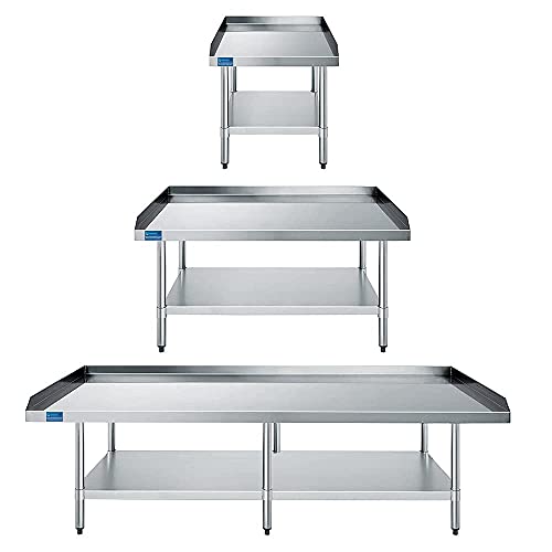 AmGood Stainless Steel Equipment Stand | Height: 24" | Commercial Heavy Duty Grill Table | Customize Your Size + Add Casters