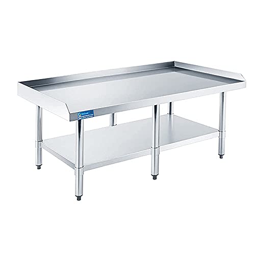 AmGood Stainless Steel Equipment Stand | Height: 24" | Commercial Heavy Duty Grill Table | Customize Your Size + Add Casters