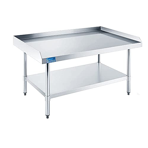 AmGood Stainless Steel Equipment Stand | Height: 24" | Commercial Heavy Duty Grill Table | Customize Your Size + Add Casters