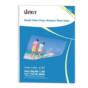 thick photo paper glossy double sided 100 sheets 8.5x11 heavyweight 69lb 260gsm inkjet both sides printable 11.8mil a4 letter size flyer bulk pack 8.5 x 11 card paper postcard postal uinkit