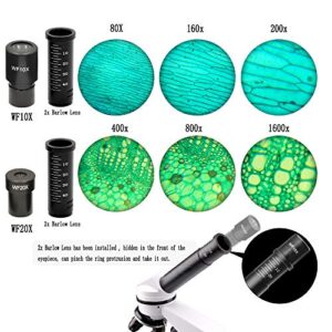 Starboosa Microscope 80X-1600X for Kids Beginners Lab Compound Monocular Microscopes with Optical Glass Lenses & LED Illumination - Microscope with Smartphone Adapter for Kids Beginner