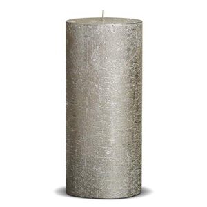 BOLSIUS Unscented Pillar Candles - Rustic Full Metallic Campagne Candle 2.75" X 7.5" - Decorative Candles Set of 3 - Clean Burning Candles for Wedding Home Decor Party Restaurant Spa- Aprox (190/68m)