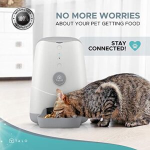 Talo Automatic Wi-Fi Pet Feeder 3.7L - Smart Cat Feeder - Dog Feeder with App Control - Food Dispenser with Timer - 130oz – White