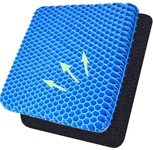 gel support cushion，gel seat cushion,with non-slip cover,help for relieving back pain ,use for the car,office,wheelchair (blue)