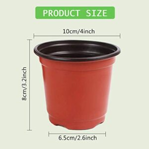 220 Pcs 4 Inch Plastic Plant Nursery Pots Seed Starting Pots Containers with 300 Labels