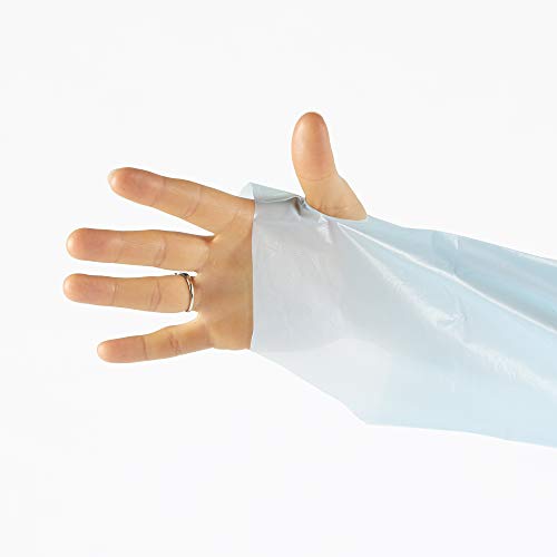 hand2mind Polyethylene, Level 1, Disposable, Non-Surgical Isolation Gowns, Blue, Bag of 15