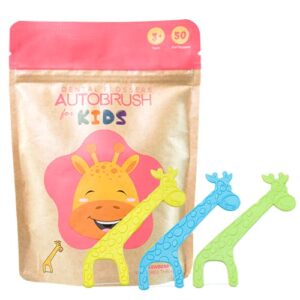 autobrush for kids strawberry flavored dental flossers, first nano-hap (nano hydroxyapatite) infused floss picks (1 pack)