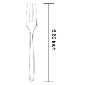 Liacere 360 Pieces Clear Plastic Forks - Heavyweight Disposable Forks - 6.7inch Heavy Duty Clear Cutlery - Plastic Utensils - Perfect for Parties and Restaurants