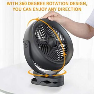 KOONIE 10000mAh Battery Operated Misting Fan with Clip, 8-Inch Mist Fan for Desk, Detachable Battery, 3 Speeds, 2 Mist Modes with 200ml Tank, 48 Hours Working Time for Home Stroller Office and Outdoor