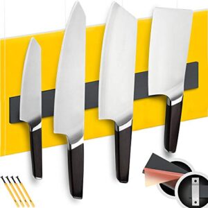 adhesive magnetic strip for knives kitchen with multipurpose use as knife holder, knife rack, knife magnetic strip, knives bar, kitchen utensil holder, tool holder for garage and kitchen organizer