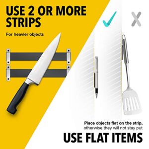 Adhesive Magnetic Strip for Knives Kitchen with Multipurpose Use as Knife Holder, Knife Rack, Knife Magnetic Strip, Knives Bar, Kitchen Utensil Holder, Tool Holder for Garage and Kitchen Organizer