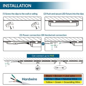 Barrina LED Shop Light, 8FT 72W 9000LM 5000K, Daylight White, V Shape, Clear Cover, Hight Output, Linkable Shop Lights, T8 LED Tube Lights, LED Shop Lights for Garage 8 Foot with Plug (Pack of 4)