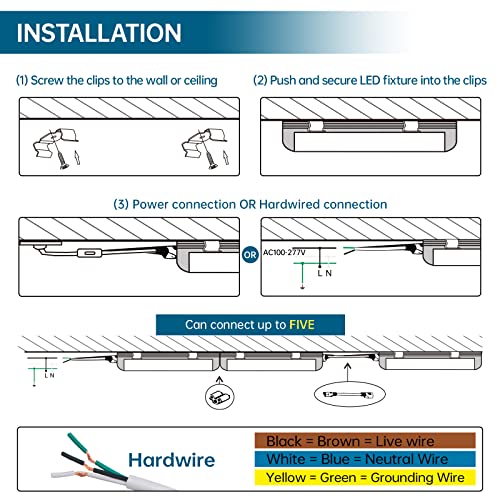 Barrina LED Shop Light, 8FT 72W 9000LM 5000K, Daylight White, V Shape, Clear Cover, Hight Output, Linkable Shop Lights, T8 LED Tube Lights, LED Shop Lights for Garage 8 Foot with Plug (Pack of 4)