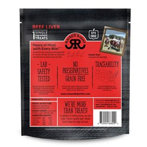 Raised Right Beef Meat Bites, Single Ingredient Liver Treats for Dogs & Cats - 5 oz. Bag