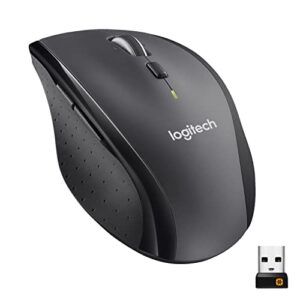 logitech m705 marathon wireless mouse, 2.4 ghz usb unifying receiver, 1000 dpi, 5-programmable buttons, 3-year battery, compatible with pc, mac, laptop, chromebook - black