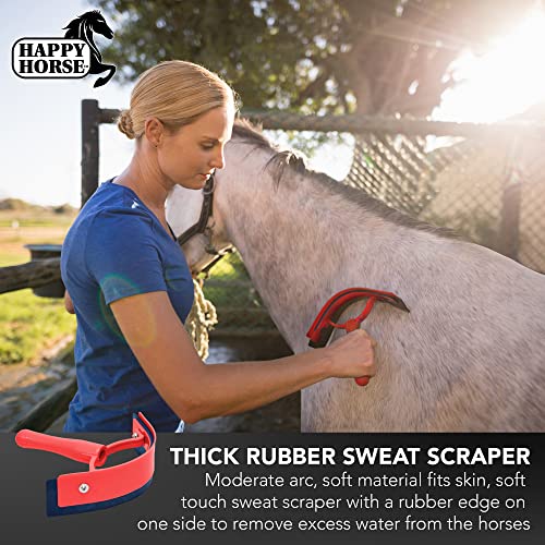 HARRIS Happy Horse Horse Supplies, Thick Rubber Sweat Scraper (Red)