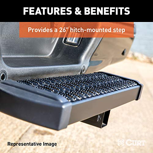 CURT 32002 Grip Step 26-Inch Hitch Step for 2-Inch Receiver, 6-Inch Drop