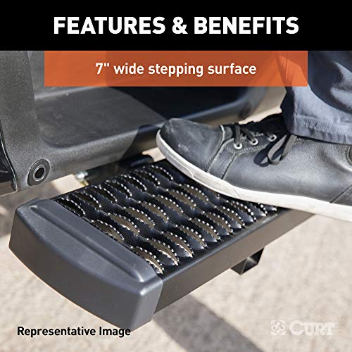 CURT 32002 Grip Step 26-Inch Hitch Step for 2-Inch Receiver, 6-Inch Drop