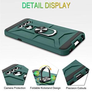 G8 ThinQ Case, G8 Case with HD Screen Protector, Atump 360° Rotation Ring Holder Kickstand [Work with Magnetic Car Mount] PC+ TPU Phone Case for LG G8, Midnight Green