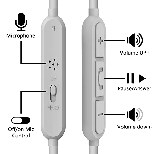 GEEKRIA Audio Cable with Mic Compatible with JBL Live 660NC 650BTNC 500BT 460NC 400BT Cable, 2.5mm Aux Replacement Stereo Cord with Inline Microphone and Volume Control (4 ft/1.2 m)