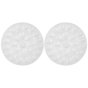 Foraineam 2 Pack 12.6 Inches Porcelain Deviled Egg Tray/Platter, White Egg Dish with 25 Compartments