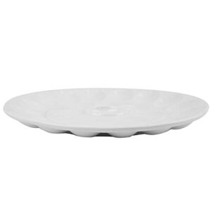 Foraineam 2 Pack 12.6 Inches Porcelain Deviled Egg Tray/Platter, White Egg Dish with 25 Compartments