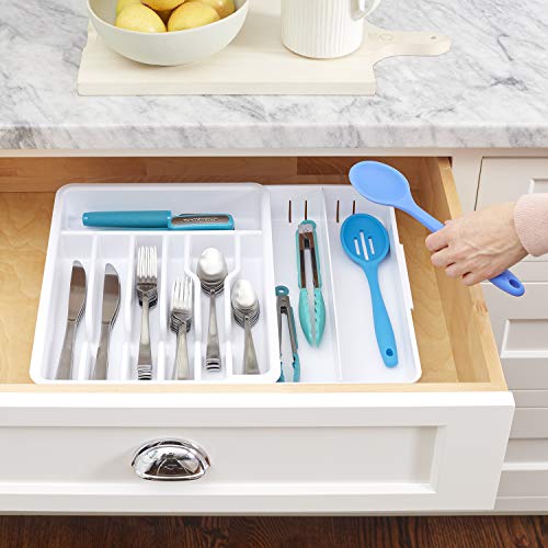 YouCopia Expandable Utensil Tray DrawerFit Organizer, White.