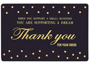 thank you cards small business - pack of 100 ( business card sized ) - thank you for your order cards with elegant design and meaningful sayings for purchase inserts to support small business - best for retail or online stores package inserts