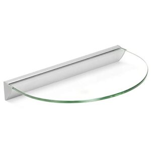 12-inch half round clear glass shelf kit silver metal
