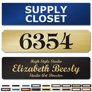 name plate, custom office door signs, personalized plaque for wall, address mailbox, name sign - 2x8 inch, 18 colors - made by my sign center, usa (classic)