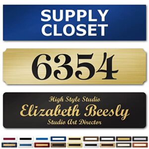 Name Plate, Custom Office Door Signs, Personalized Plaque for Wall, Address Mailbox, Name Sign - 2x8 Inch, 18 Colors - Made by My Sign Center, USA (Classic)