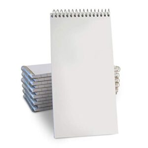 portage reporters notebook – top bound spiral notepad, blank cover steno note book, perfect for reporters & journalists taking notes in the field, gregg ruled – 4 x 8 in, 70 sheets, 12 pack