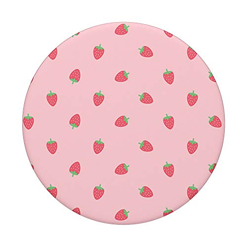 Strawberries Pink Kawaii Cute Cottagecore Aesthetic PopSockets PopGrip: Swappable Grip for Phones & Tablets