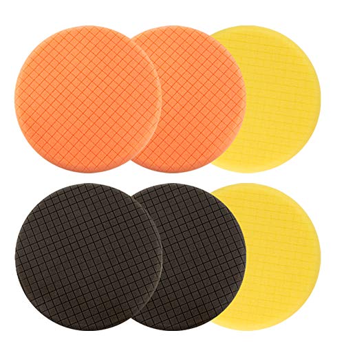 Autocare 6Pcs 5.5" Face for 5" Backing Plate Compound Buffing Sponge Pads Polishing Pads Kit Buffing Pad for Car Buffer Polisher Sanding,Polishing,Waxing