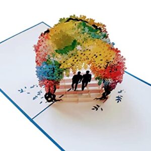 iGifts And Cards Gay Rainbow Wisteria Flower Tunnel 3D Pop Up Greeting Card - Romantic, Engagement, Anniversary, Wedding, Pride, Lovers, Grooms, LGBT