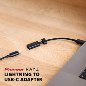 RAYZ Lightning to USB-C Audio Adapter | Connect Lightning Headphones Earphones to Any USBC Device –– Lossless Audio, Universal Compatibility, Latch for Storage (Black)