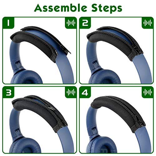 Geekria Headband Cover Compatible with JBL Tune 500BT, T500BT, T600BTNC, Everest 750, Everest 710, Headphones/Replacement Headband Protector Repair Parts/Easy Installation (Black)