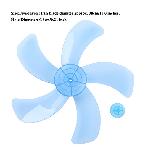 dPois Plastic Fan Blade Leaves Universal Household Standing Pedestal Fan Table Fanner Replacement Part with Nut Cover Sky Blue 16 Inch