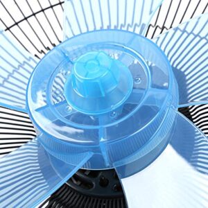 dPois Plastic Fan Blade Leaves Universal Household Standing Pedestal Fan Table Fanner Replacement Part with Nut Cover Sky Blue 16 Inch