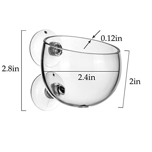 Hamiledyi Aquarium Plant Holder,Crystal Glass Aquatic Decor Plant Cup Pot with Suction Cups for Fish Tank Aquarium Aquascape Decoration,4 Pack