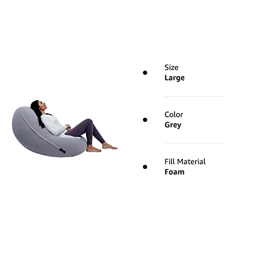 Moon Pod Adult Beanbag Chair, Gray – The Zero-Gravity Bean Bag Chair for Stress, Comfort, and All Day Deep Relaxation – Ultra Soft and Ergonomic Support for Back and Neck – for The Whole Family