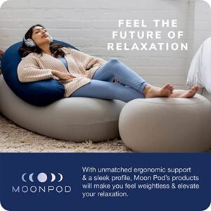 Moon Pod Adult Beanbag Chair, Gray – The Zero-Gravity Bean Bag Chair for Stress, Comfort, and All Day Deep Relaxation – Ultra Soft and Ergonomic Support for Back and Neck – for The Whole Family