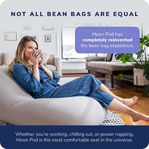 Moon Pod Adult Beanbag Chair, Gray – The Zero-Gravity Bean Bag Chair for Stress, Comfort, and All Day Deep Relaxation – Ultra Soft and Ergonomic Support for Back and Neck – for The Whole Family