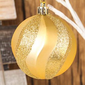 31pcs 2.75in & 1.97in Christmas Decoration Balls Shatterproof Colorful Set Ornaments Balls for Festival Wedding Home Party Decors Xmas Tree Hanging (Blue & Gold)