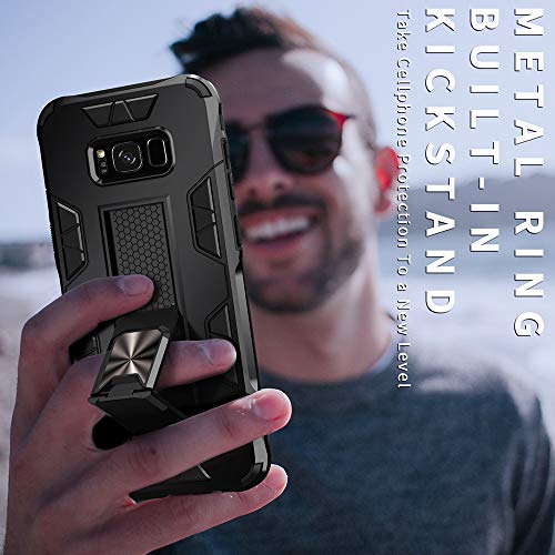 Samsung Galaxy S8 Plus Case Samsung Galaxy S8+ Case Military Grade Built-in Kickstand Case Holder Armor Heavy Duty Shockproof Cover Protective for Samsung Galaxy S8 Plus Phone Case (Blue)