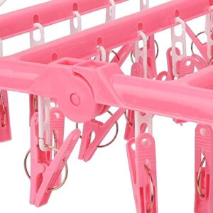 Clip and Drip Hanger, Multi-Function Clip and Drip Drying Rack, Household Tools Clothes Drying Racks for Socks for Underwear(Pink)