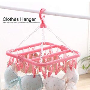 Clip and Drip Hanger, Multi-Function Clip and Drip Drying Rack, Household Tools Clothes Drying Racks for Socks for Underwear(Pink)